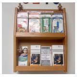 Two-Tier Oak Finished Wall-Mounted Wood Pamphlet D