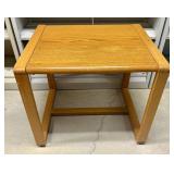 A Mid-Century Modern Style Oak Sled Base Side Tabl