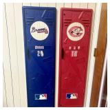 A Pair of MLB Licensed Plastic Wall Mounted Locker