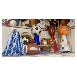 An Assortment of Sports-Themed Toys and Decorative