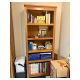 Tall Transitional Oak Wood Bookcase