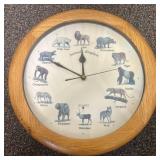 Animal Kingdom Novelty Wood Wall Clock with Hourly
