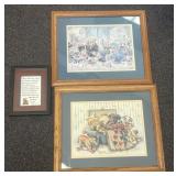Stewart Sherwood Signed Teddy Bear Prints and Fram