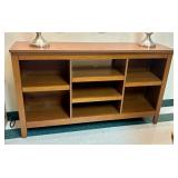 Contemporary Wood Veneer Three-Section Low Bookcas