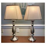 A Pair of Traditional Brushed Silver-Tone Metal Ta