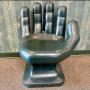 Hand Shaped Chairs Dark Green Molded Plastic Left