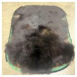 Vintage Black Bear Pelt Rug with Double Scalloped