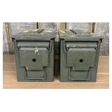 A Pair of Military Surplus Steel Ammunition Boxes