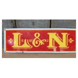 Porcelain Enameled L and N Railroad Sign