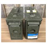 Two US Military Surplus Metal Ammunition Cans