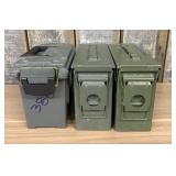 A Trio of Ammunition Cans Including Two Metal and