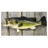 Painted Synthetic Largemouth Bass Wall Mount Fish