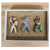 Three Vintage Cast Lead Cowboy and Native American