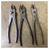 A Trio of Blue Grass Belknap Slip Joint Pliers