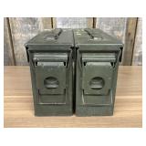 Two US Military M19A1 30 Caliber Steel Ammunition