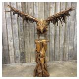 Large Scale Teak Wood Eagle Sculpture on Integrate