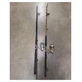 Two Two-Piece Heavy Duty Spinning Rod and Reel Com