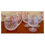 A Group of Cut Crystal Tableware Including Pitcher
