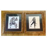 JJ, A Pair of Cats Costume Design Drawings, 1981