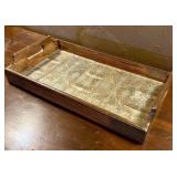 Rectangular Wooden Serving Tray with Mirrored Glas