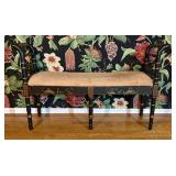 Chinoiserie Faux Bamboo Ebonized and Gilt Painted
