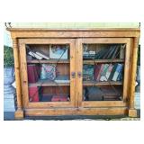 Antique French Provincial Style Pine Two Door Book