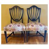 A Pair of Federal Style Ebonized Shield Back Dinin