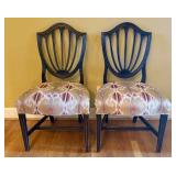 A Pair of Hepplewhite Style Shield Back Side Chair