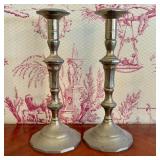 A Pair of Chinese Brass Candlesticks in the Georgi