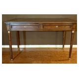 Louis XVI Style Mahogany Bureau Plat with Brass Mo