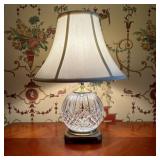 Cut Crystal Table Lamp with Dark Patinated Orienta