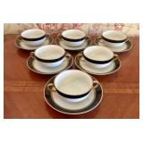 Set of Six Fitz and Floyd Porcelain Renaissance Pa