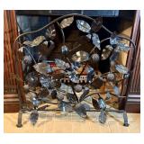 Hand Forged Wrought Iron Fireplace Screen with Fol