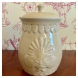 Molded Creamware Ceramic Lidded Canister