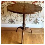 Regency Style Mahogany and Burl Wood Inlaid Tilt-T