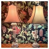 Pair of Hollywood Regency Style Fluted Glass and P