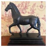 Heavy Large Black Cast Resin Classical Trotting Ho