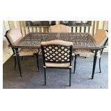 Metal Outdoor Patio Dining Set of Table and Four A