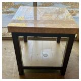 Contemporary Square End Table with Marble Tile Top