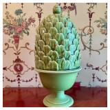 Large Glazed Ceramic Artichoke Table Ornament in P