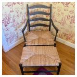 Ladderback Armchair and Matching Ottoman with Wove