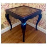 Chinoiserie Style Burl Wood Parquetry Top Card Tab
