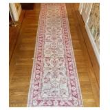 Hand Knotted Wool Runner in Oushak Style