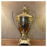 Neoclassical Polished Brass and Silver Toned Hot W