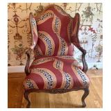 Louis XV Style Upholstered Wingback Armchair