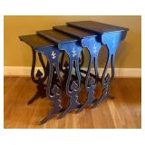 Set of Four Chinoiserie Lacquered Nesting Tables w