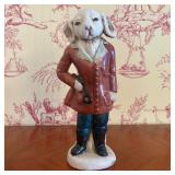 Crackle Glazed Ceramic Anthropomorphic Hound Figur