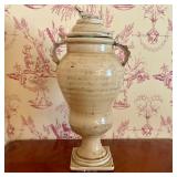 Large Glazed Earthenware Lidded Trophy Urn