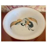 Kinder-Harris Porc. Bowl w/ Crane Motif, 1989