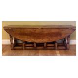 Jacobean Revival Oak Gateleg Drop Leaf Console Tab